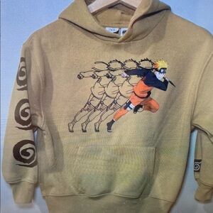 Anime Character Kids Hoodie - Tan